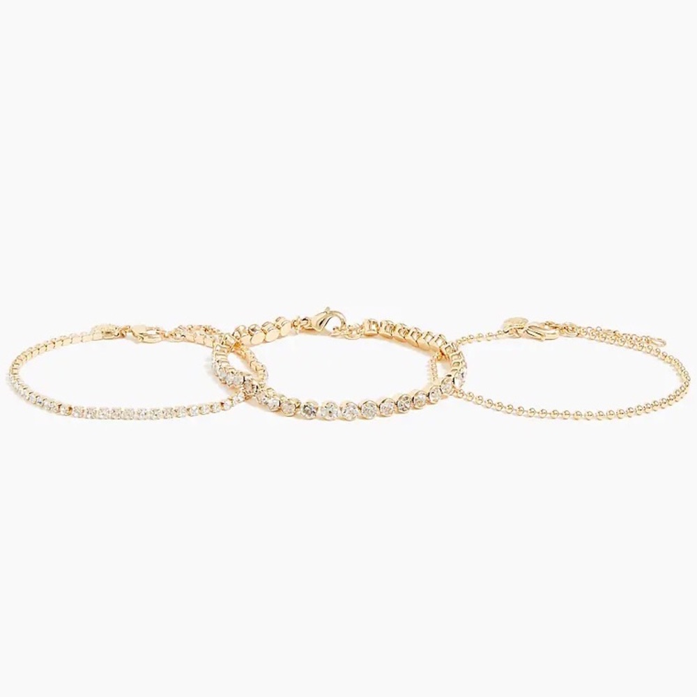 J. CREW Tennis Bracelet Set Three Bracelets Crystals NWT - Picture 9 of 10